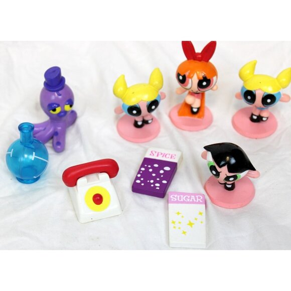 2000 Bakery Crafts 9pc Powerpuff Girls Cake Topper Lot PVC Figurines Phone Octi - Picture 4 of 7